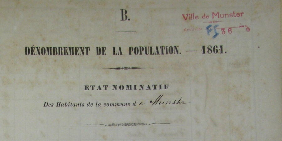 Munster - Dénombrement de 1861