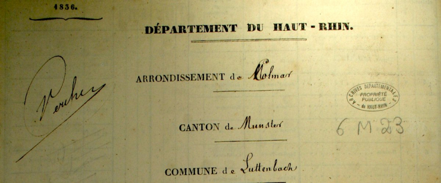 Luttenbach - Dénombrement de 1836